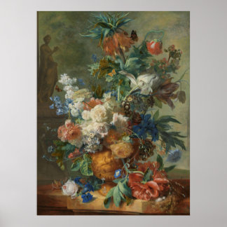 Poster Encore la vie avec les fleurs par Jan van Huysum