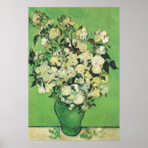 Poster Encore la vie - Roses roses roses dans un Vase, va