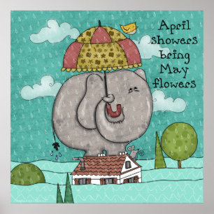Poster Encouragement Les douches d'avril apportent des fl