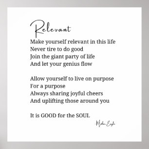 Poster Encouragement pertinent Poème inspirationnel affic