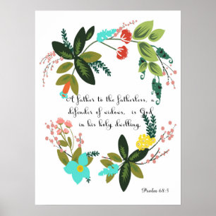 Poster Encourager les versets bibliques Art - Psaume 68:5