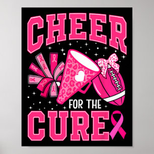 Poster Encouragez Pour La Cure Léopard Cheer Rose Footll