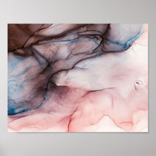 Poster Encre alcoolique rose