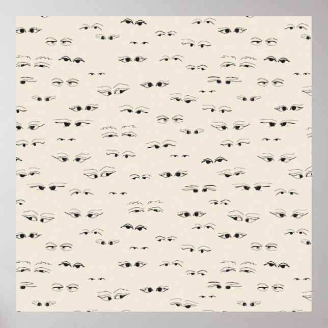 Poster Encre amusante pour les yeux dessin motif d'art (Devant)