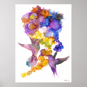Poster Encre d'alcool pour colibris unique Imprimer