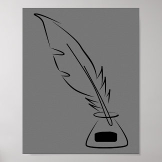 Poster encre de plume pour tirage de bouteille abstraite