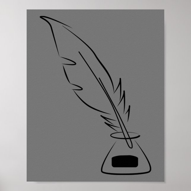 Poster encre de plume pour tirage de bouteille abstraite (Devant)