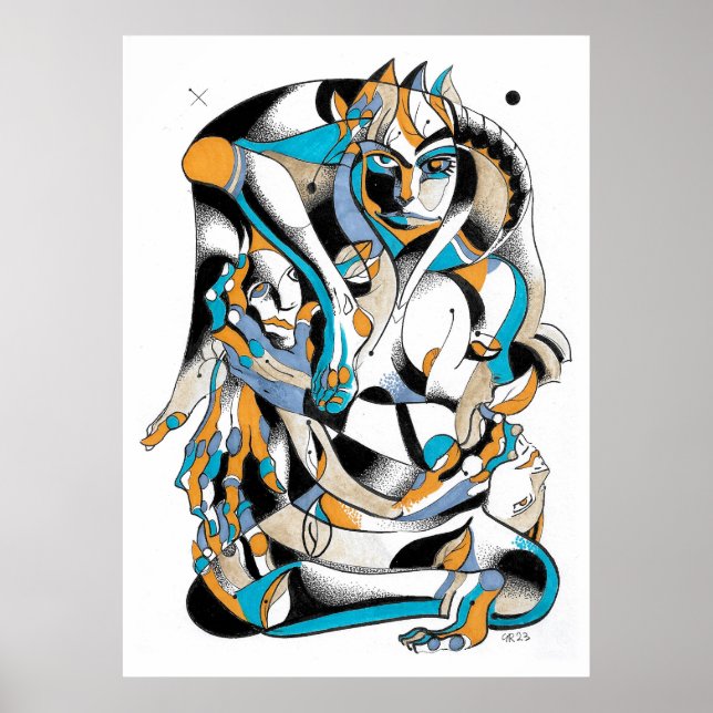 Poster encre Tarot bouddha (Devant)