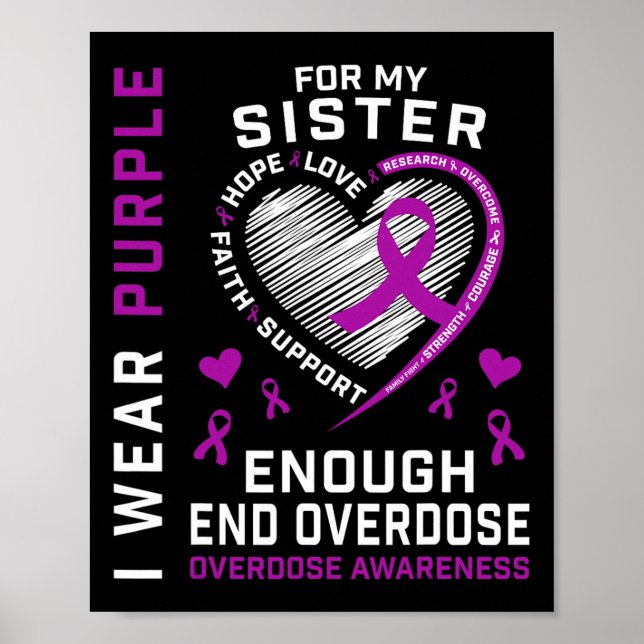 Poster End Overdose Awareness Shirt Enough Purple For My  (Devant)