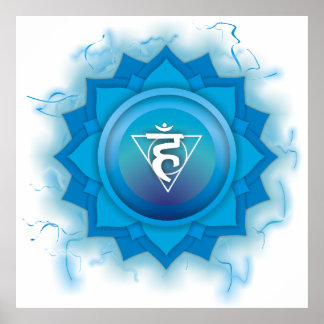 Poster Énergie chakra bleue