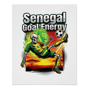 Poster Énergie de but Sénégal Squelette Attaquant Nations