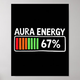 Poster Énergie de l'aura 67 pour cent compteur de batteri
