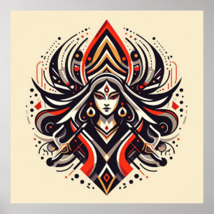 Poster Énergie divine - Durga Abstraite   Fraoula