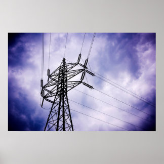 Poster Énergie : tour de transmission d'électricité