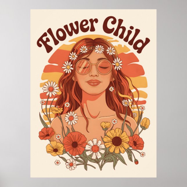 Poster Enfant à fleurs (Devant)