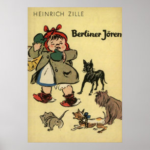 Poster Enfant avec des chiots