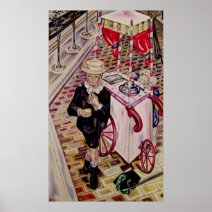 Poster Enfant avec une glace