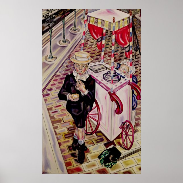 Poster Enfant avec une glace (Devant)