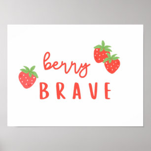 Poster enfant courageux signe cuté de baies