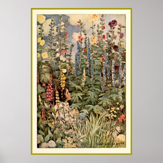 Poster Enfant dans un jardin (Devant)