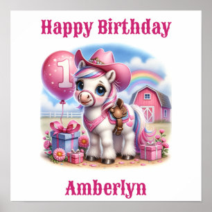Poster Enfant de 1 an de Pony Cowgirl