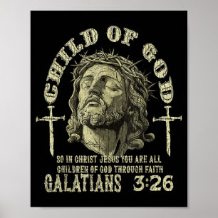 Poster Enfant de Dieu Galates 3_26 Verset Biblique Chréti