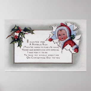 Poster Enfant de GreetingLittle de Noël par le papier