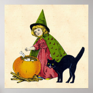 Poster Enfant d'Halloween vintage