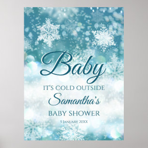 Poster Enfant d'hiver il fait froid dehors baby shower ac