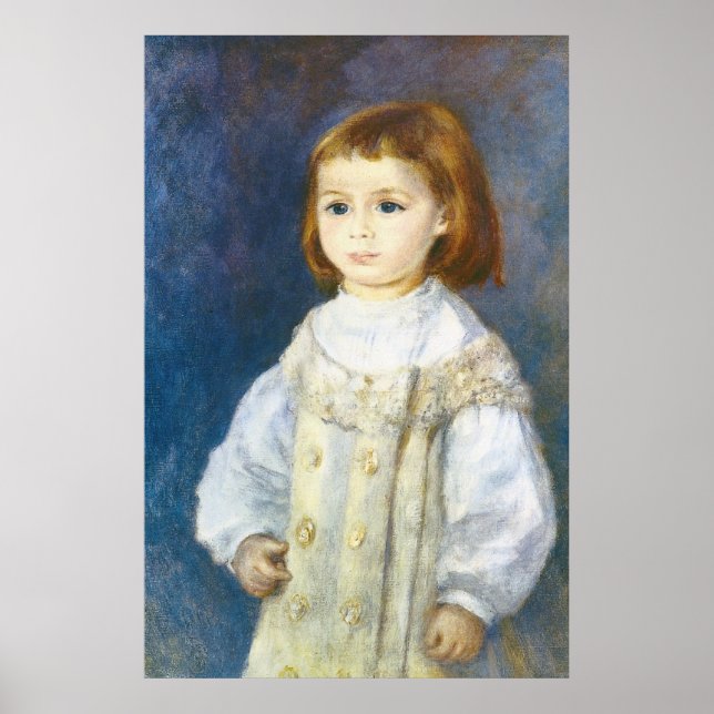 Poster Enfant en blanc par Pierre Auguste Renoir (Devant)