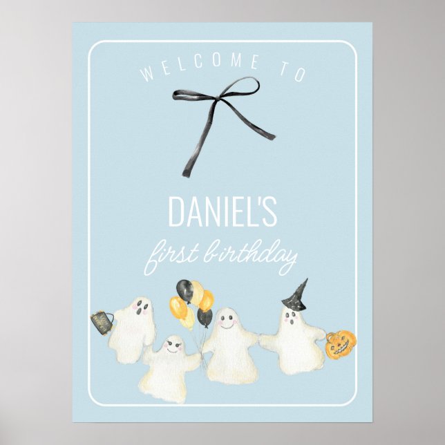 Poster Enfant Fantôme d'anniversaire et Baby shower de la (Devant)