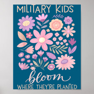 Poster Enfant militaire pissenlit fleurir où planté viole