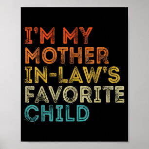Poster Enfant préféré de la belle-mère drôle parent rétro