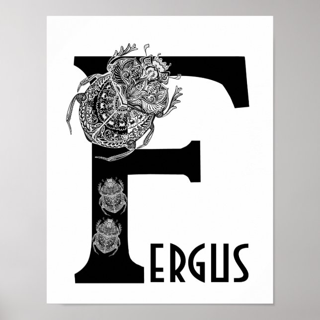 Poster Enfant Spirituel personnalisé F Nom Furgus Beatles (Devant)