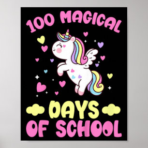 Poster Enfants 100e Jour De L'École Filles 100 Jours Magi