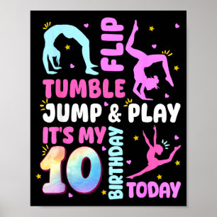 Poster Enfants 10 ans anniversaire Gymnaste 10e Gymnastiq