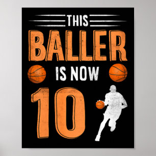 Poster Enfants 10e anniversaire Bysketbyll Joueur Ce Byll