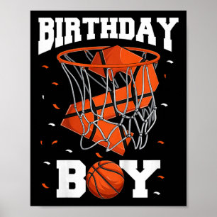 Poster Enfants 2e anniversaire Basketball garçon de deux 