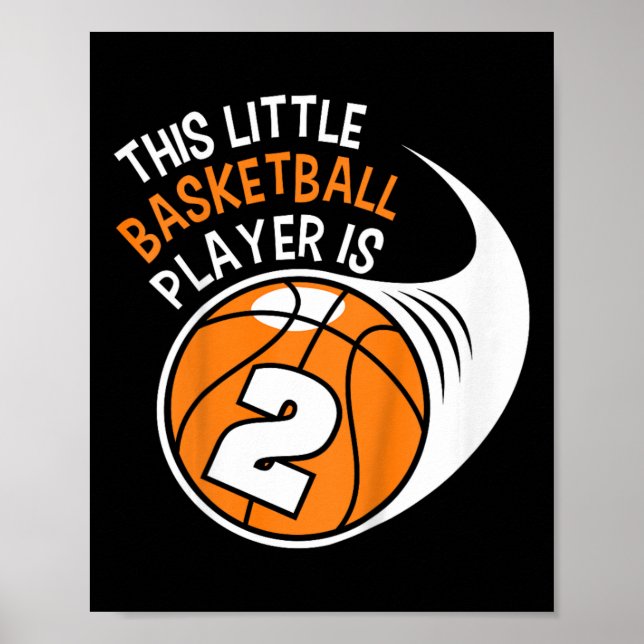 Poster Enfants 2e anniversaire Garçons Basketball Sport 2 (Devant)