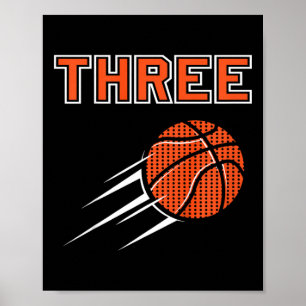 Poster Enfants 3e anniversaire de la partie de basket Jer