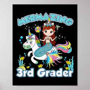 Poster Enfants 3e Classe Sirène équitation Unicorn Ck À L