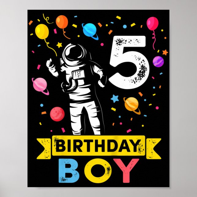 Poster Enfants 5 ans garçon astronaute 5 ans garçon (Devant)