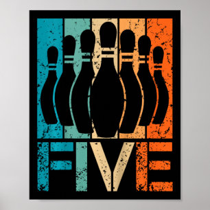Poster Enfants 5e Bowling Anniversaire 5 ans Anniversaire