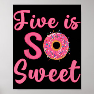 Poster Enfants 5e Donut Anniversaire fête 5 ans Sweet