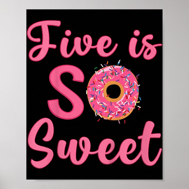 Poster Enfants 5e Donut Anniversaire fête 5 ans Sweet (Devant)