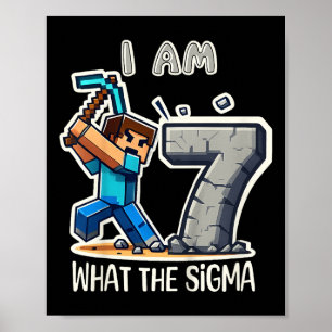 Poster Enfants 7 ans Sigma Pixel Art Mining Gamer Birer