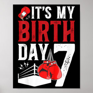 Poster Enfants 7e anniversaire Boxer Boy 7 ans Boxer Anni