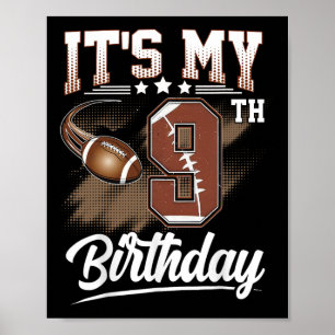 Poster Enfants 9 ans C'est mon 9e anniversaire Football E