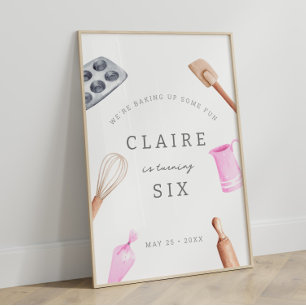 Poster Enfants à la cuisine Anniversaire Bash Accueil F