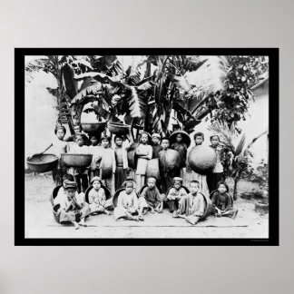Poster Enfants à Saigon, Vietnam du Sud 1901
